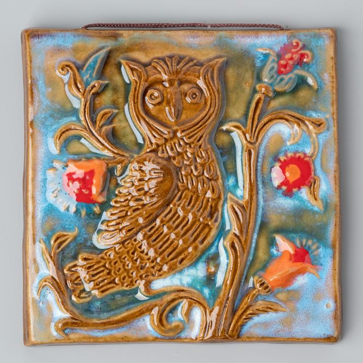 картинка Изразец ручной работы "Сова" - DishWishes.Ru