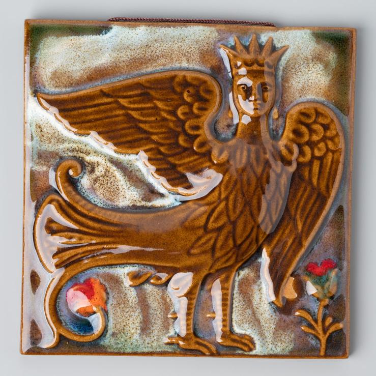 картинка Изразец ручной работы "Сирин" 2 - DishWishes.Ru