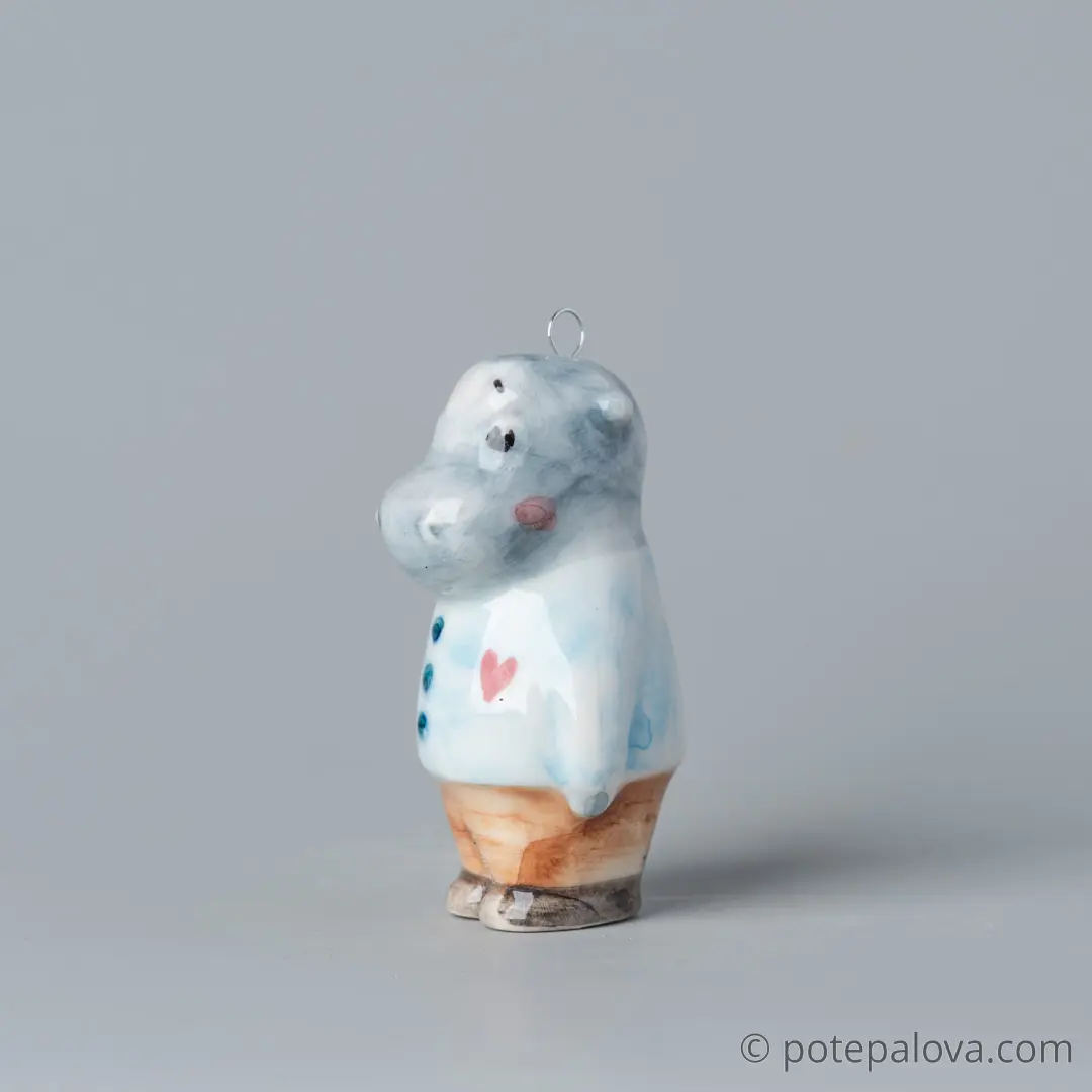 картинка Фарфоровая игрушка "Бегемотик" 1 - DishWishes.Ru