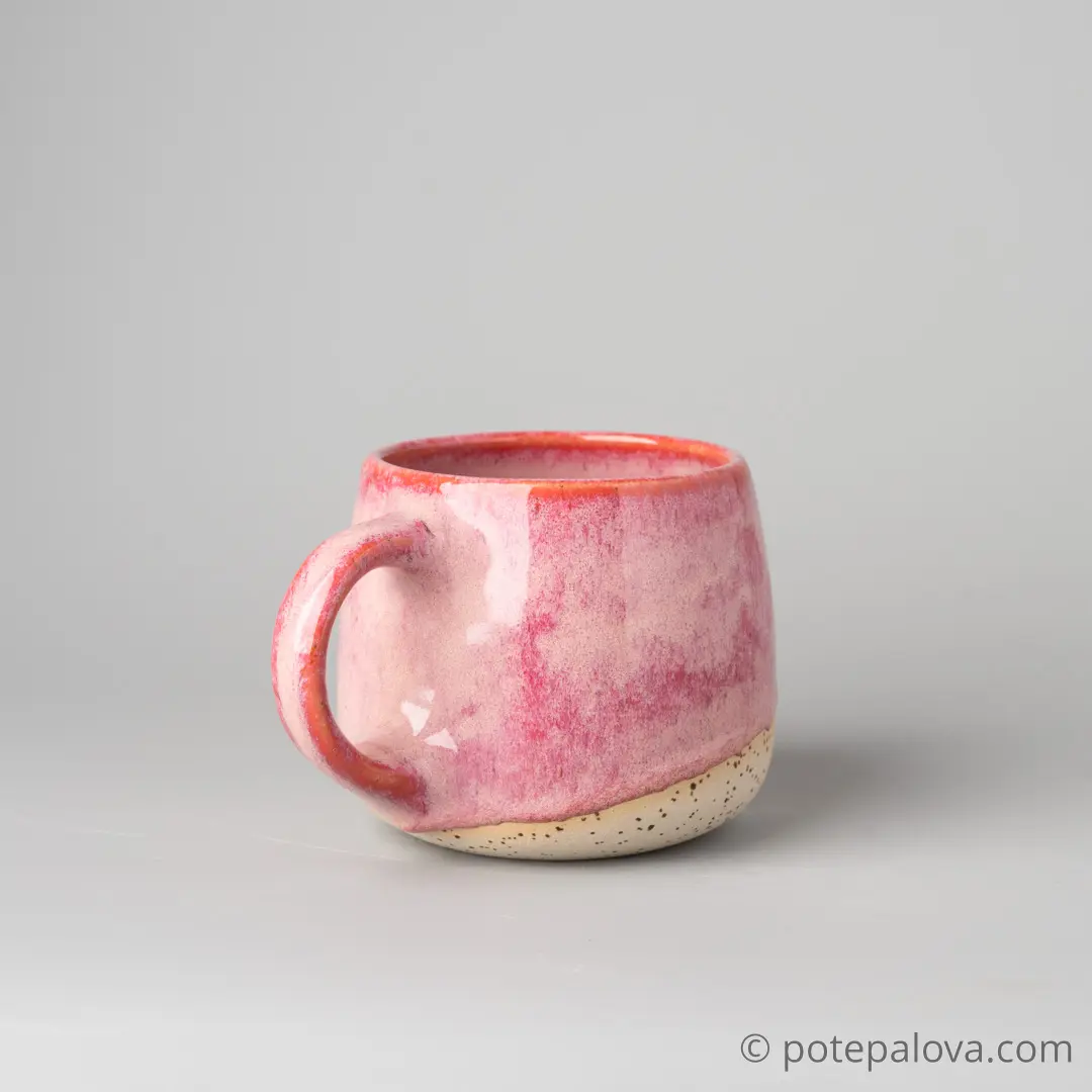 картинка Кружка гончарная Sigma розовая "Груша" 1 - 420 мл - DishWishes.Ru