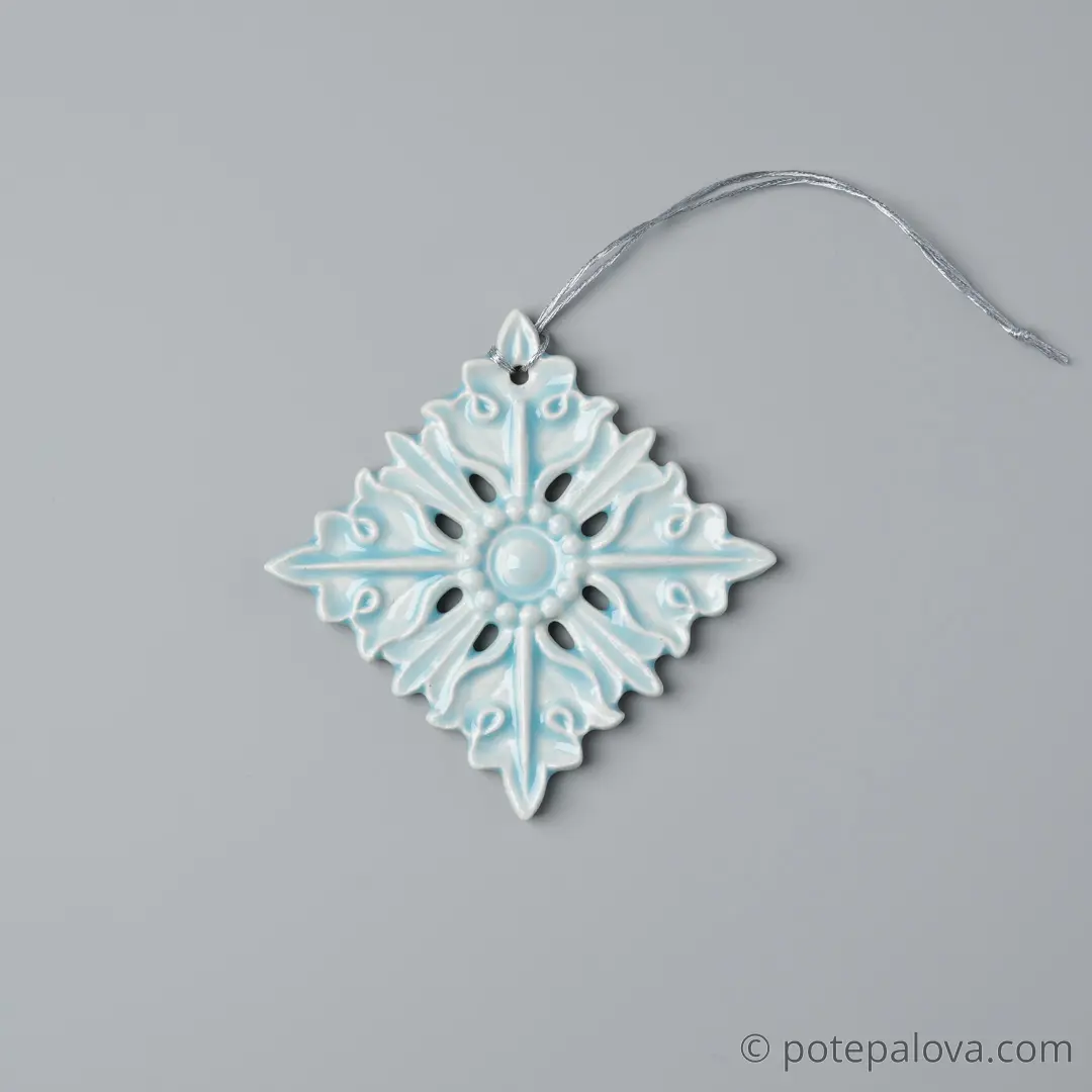 картинка Керамическая снежинка 1 мятная - DishWishes.Ru