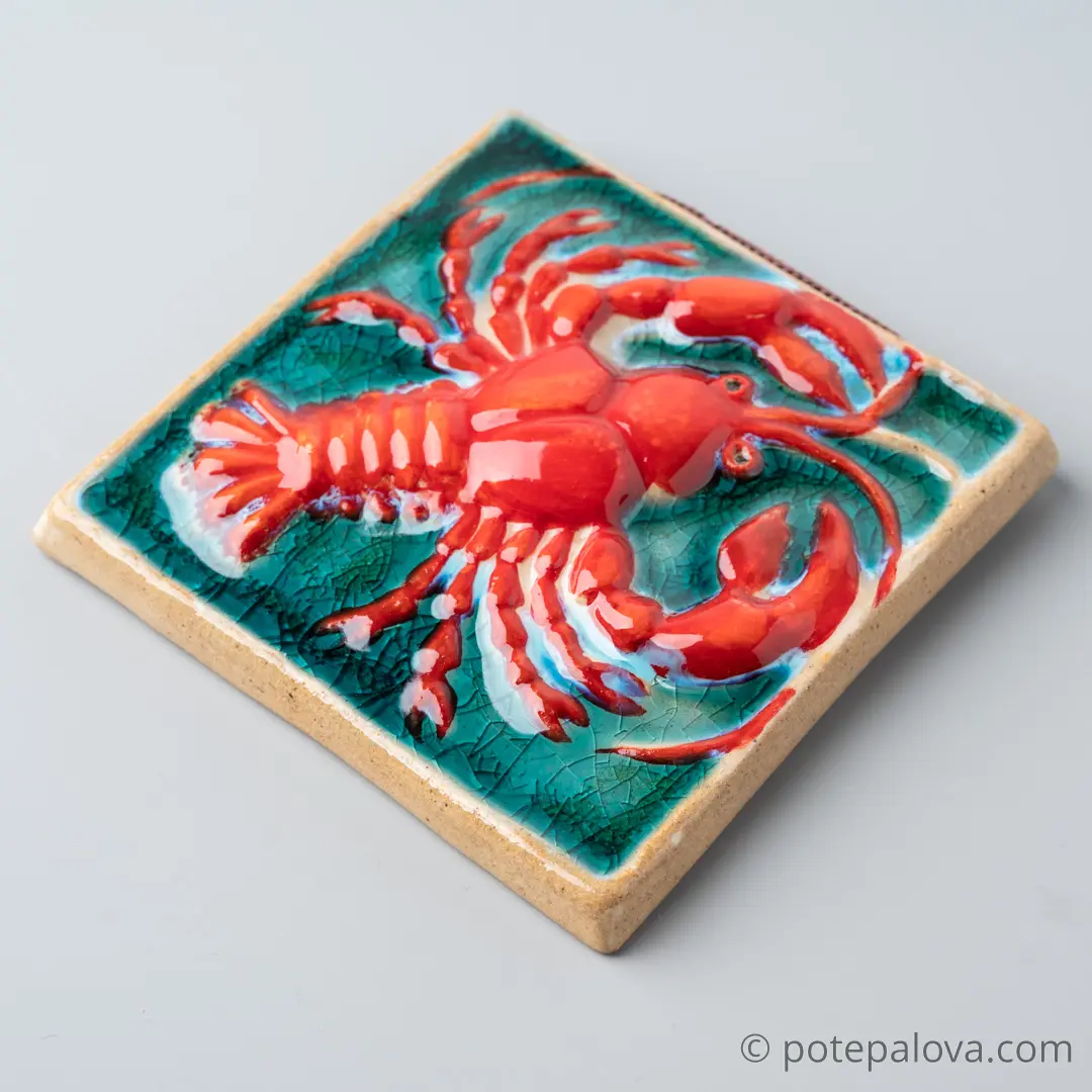 картинка Изразец ручной работы "Рак" - DishWishes.Ru