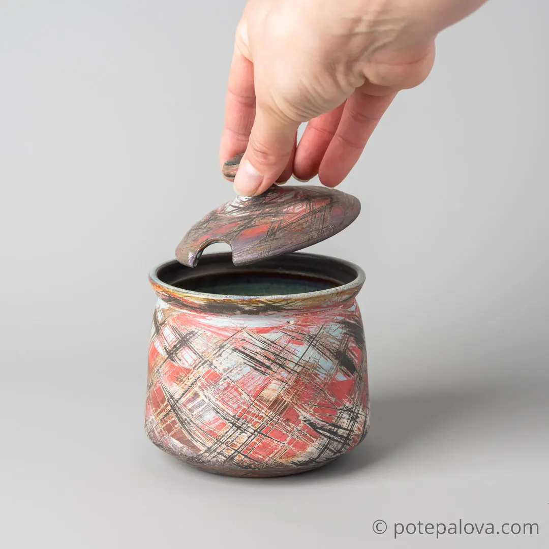 картинка Сахарница Юрия Пересады ангобная - DishWishes.Ru