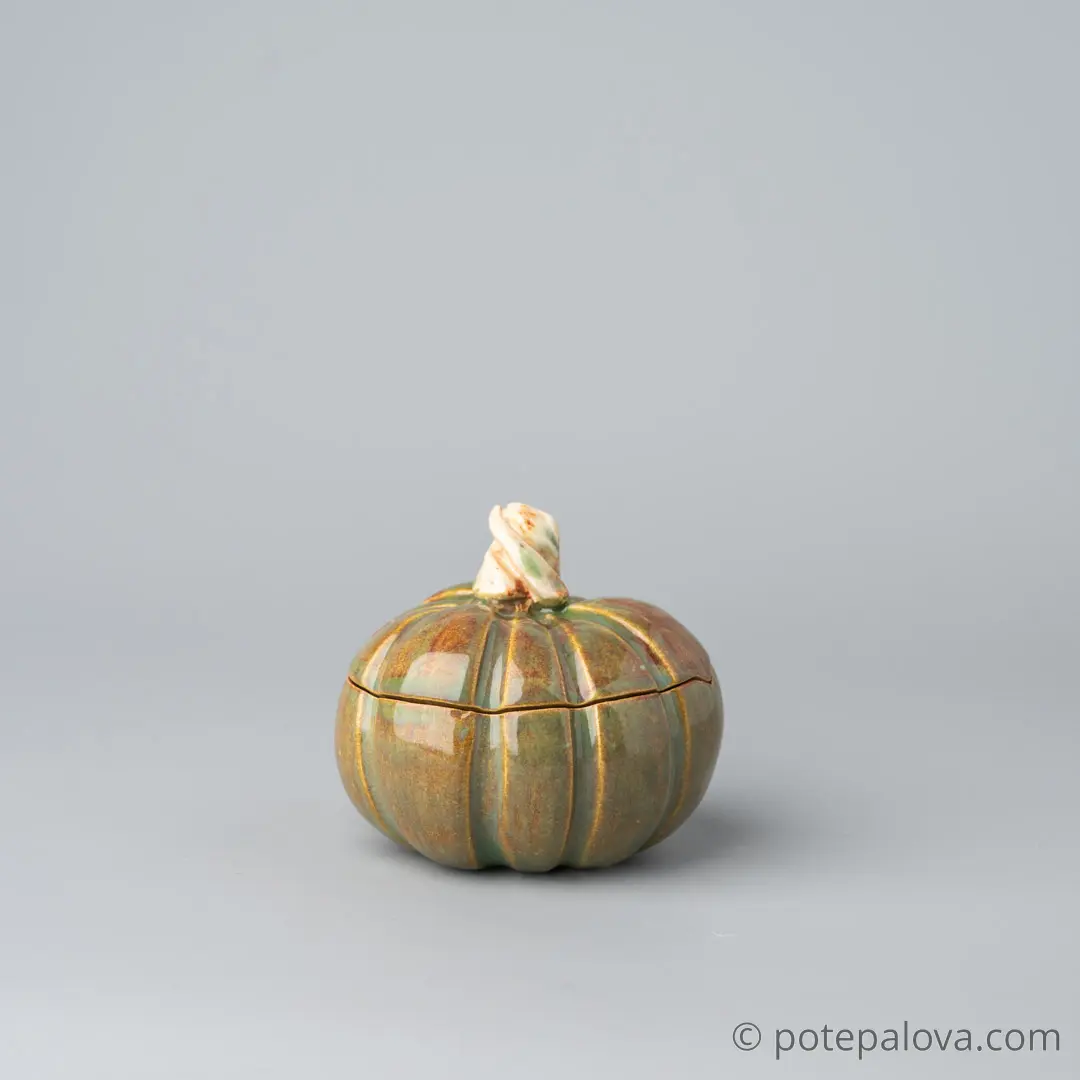 картинка Керамическая тыковка маленькая зеленая - DishWishes.Ru