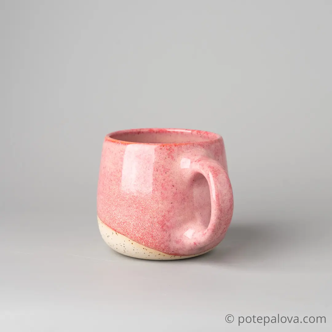 картинка Кружка гончарная Sigma розовая "Груша" 2 - 420 мл - DishWishes.Ru