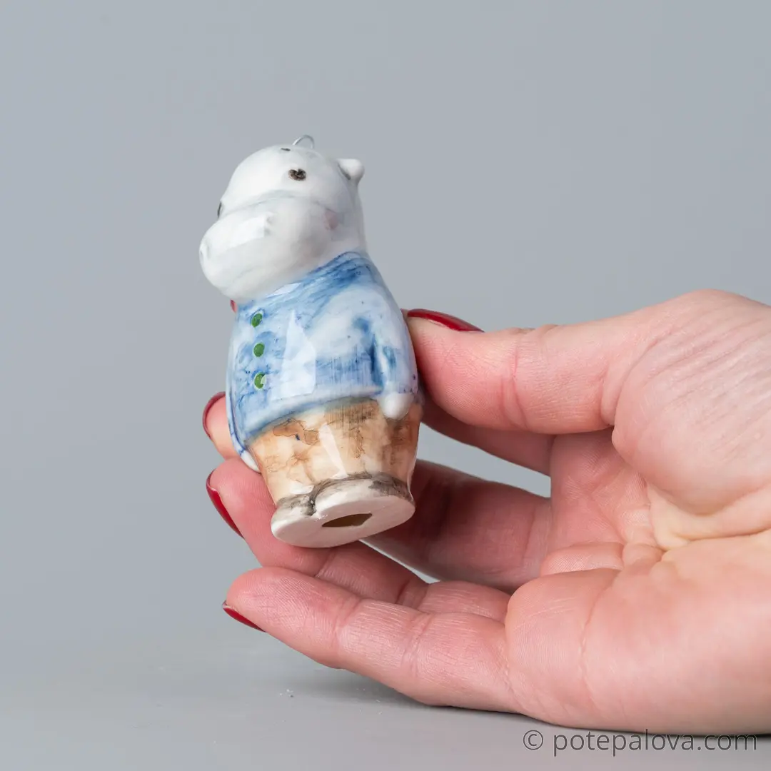 картинка Фарфоровая игрушка "Бегемотик" 3 - DishWishes.Ru