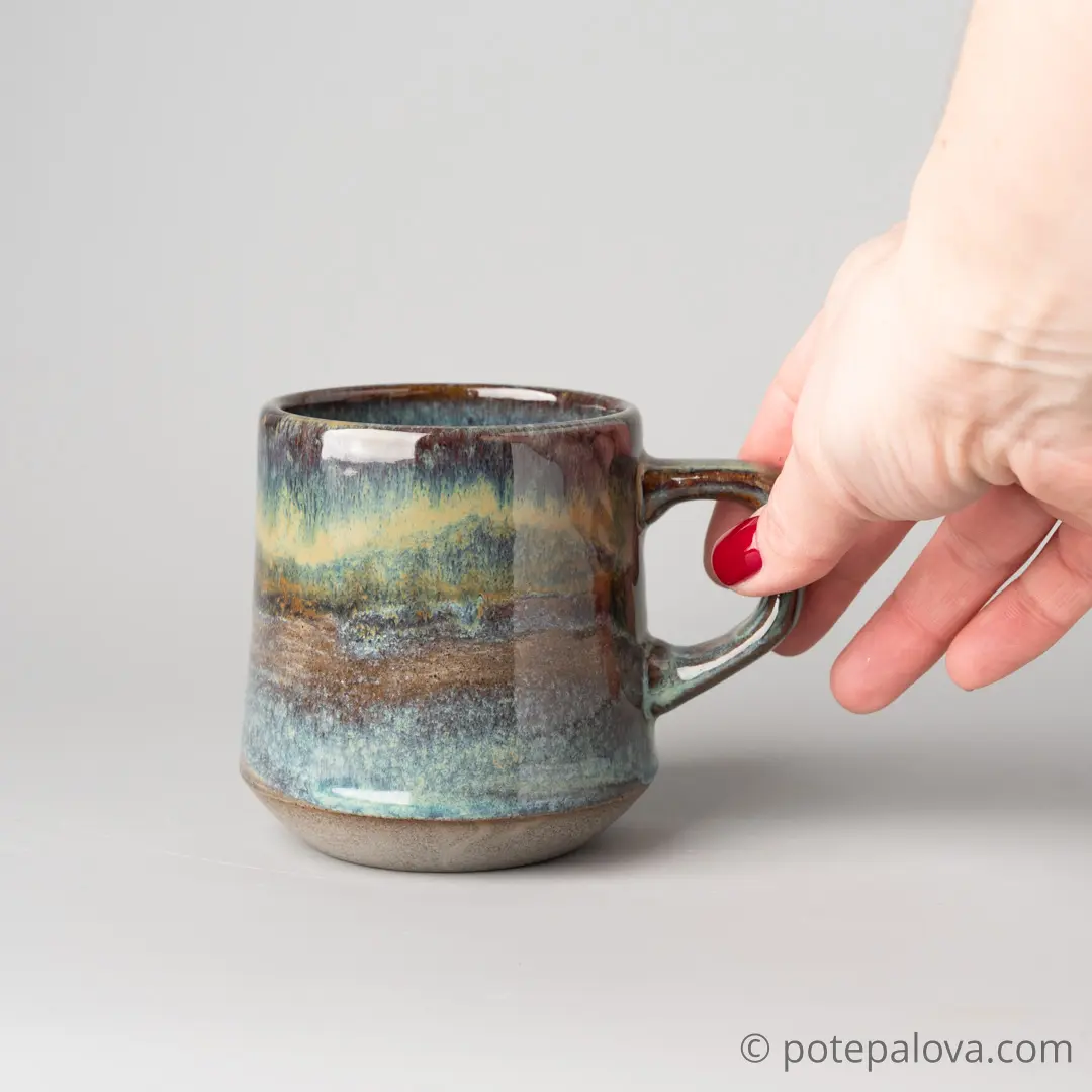 картинка Кружка "Прага"  зеленая 300 мл - 2 - DishWishes.Ru