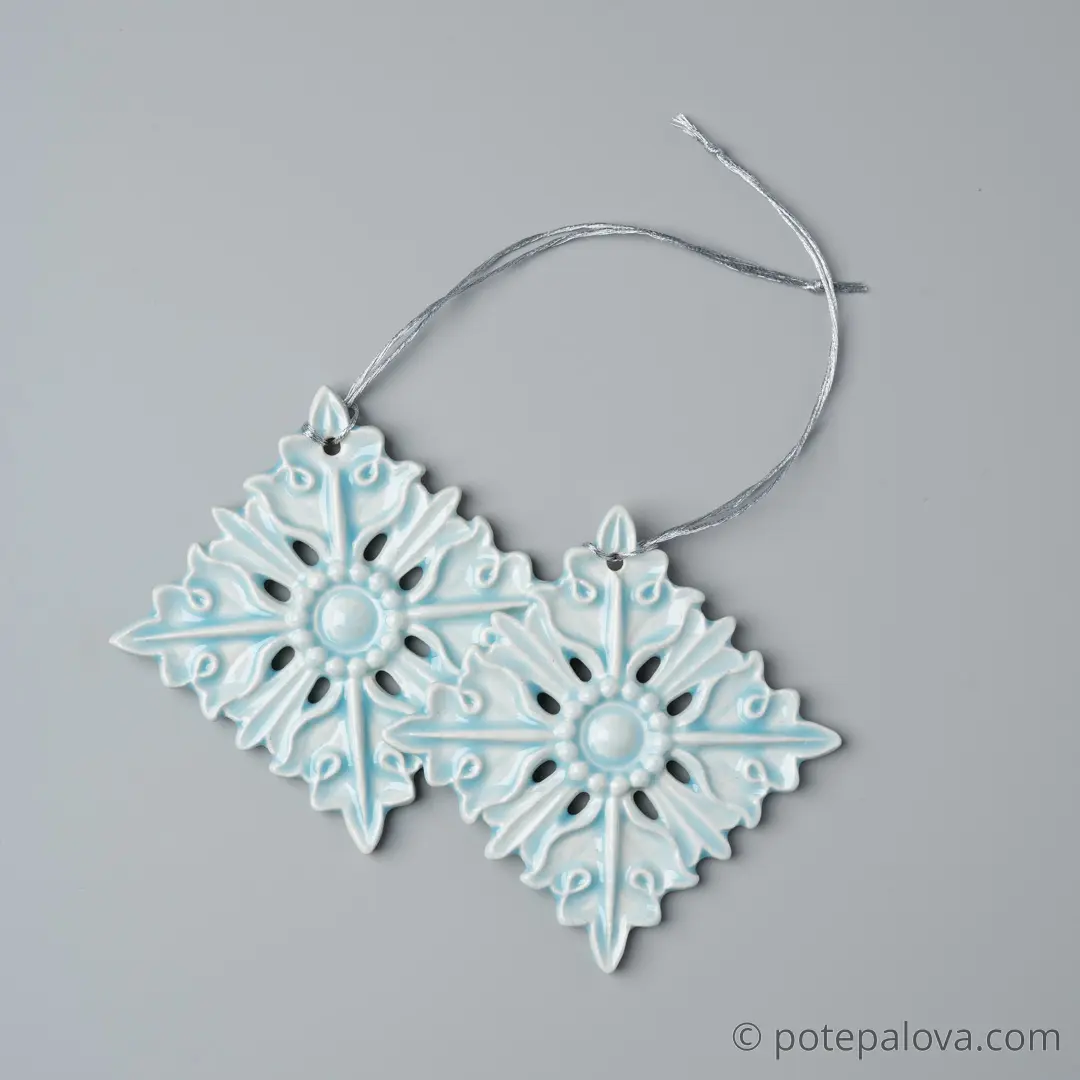 картинка Керамическая снежинка 1 мятная - DishWishes.Ru