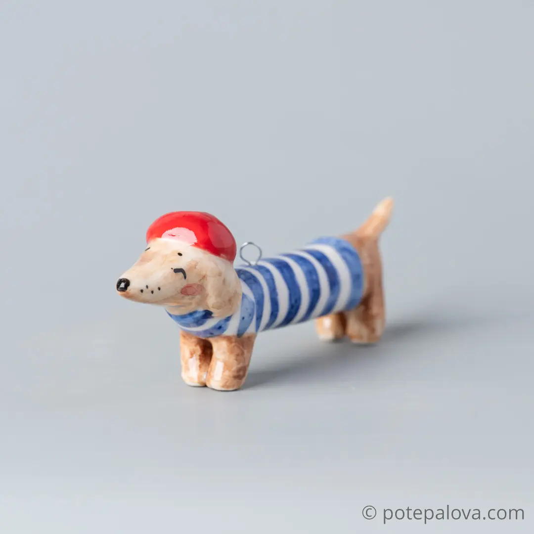 картинка Фарфоровая игрушка "Такса" 2 - DishWishes.Ru