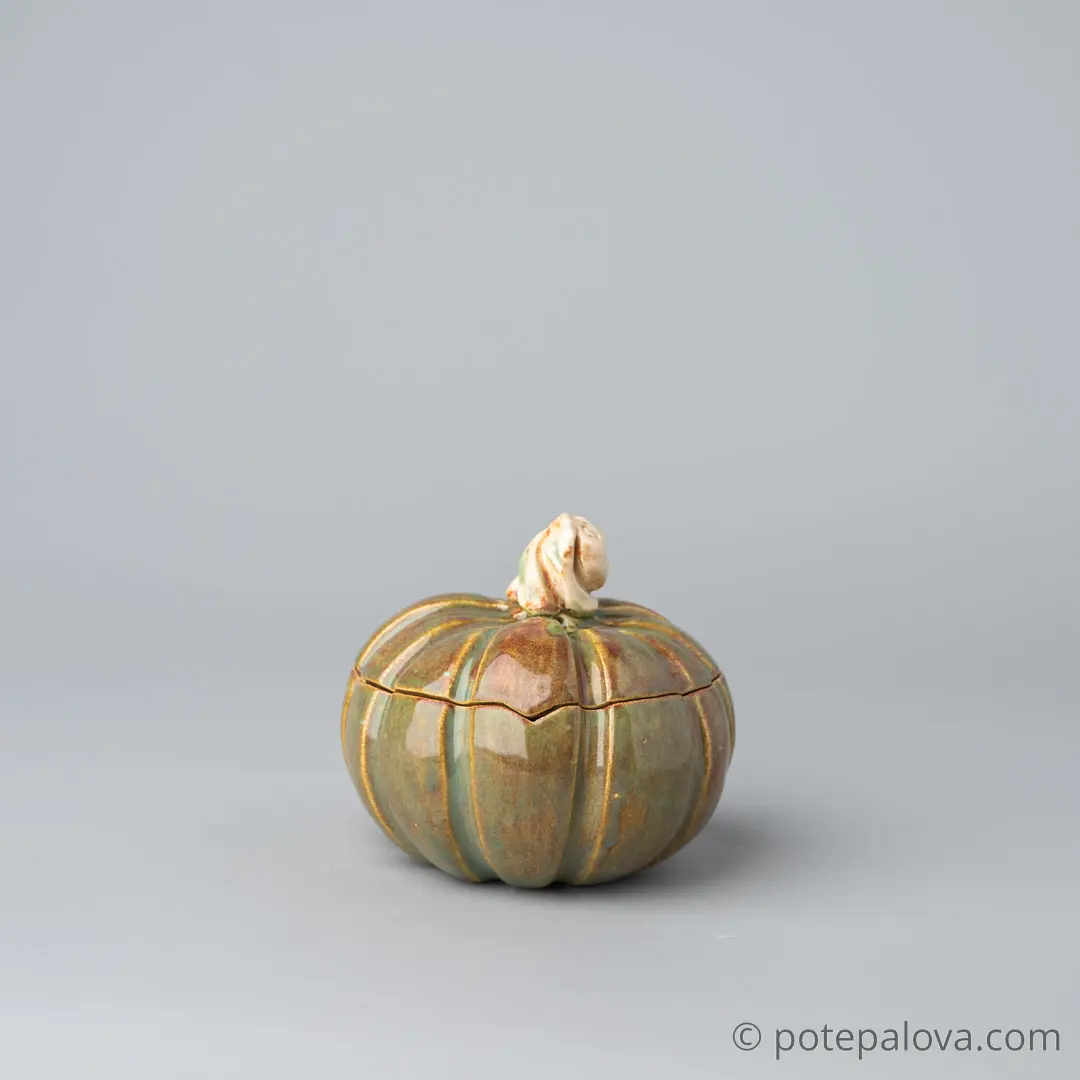картинка Керамическая тыковка маленькая зеленая - DishWishes.Ru