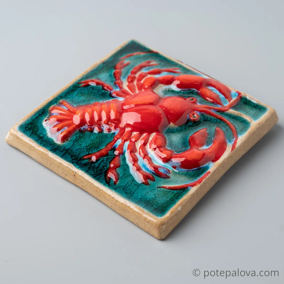 картинка Изразец ручной работы "Рак" - DishWishes.Ru