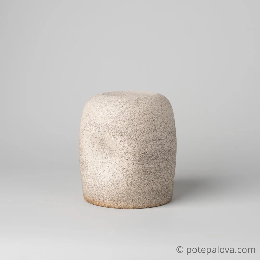 картинка Стакан гончарный Sigma с вмятинами серый гончарный 450 мл - DishWishes.Ru