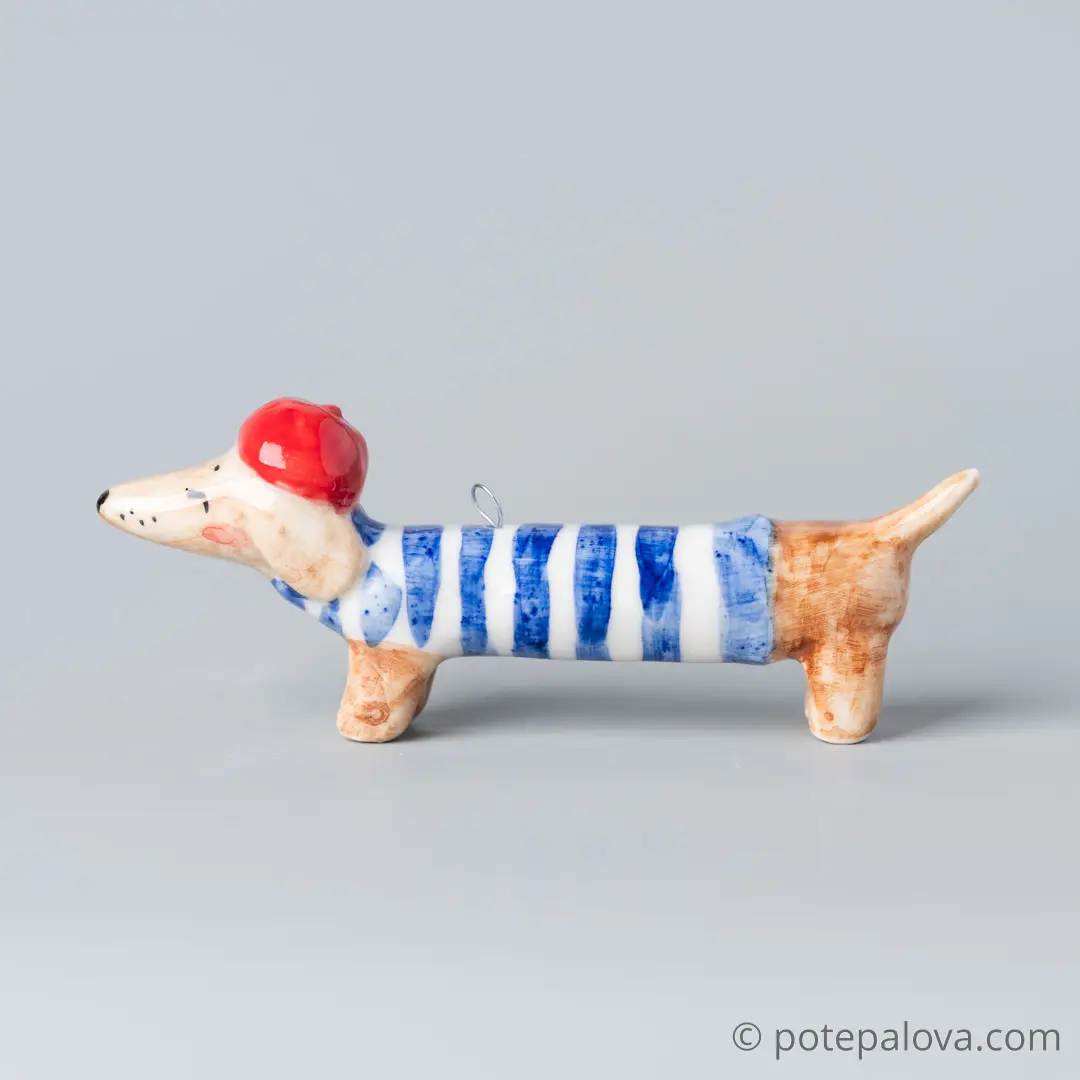 картинка Фарфоровая игрушка "Такса" 2 - DishWishes.Ru
