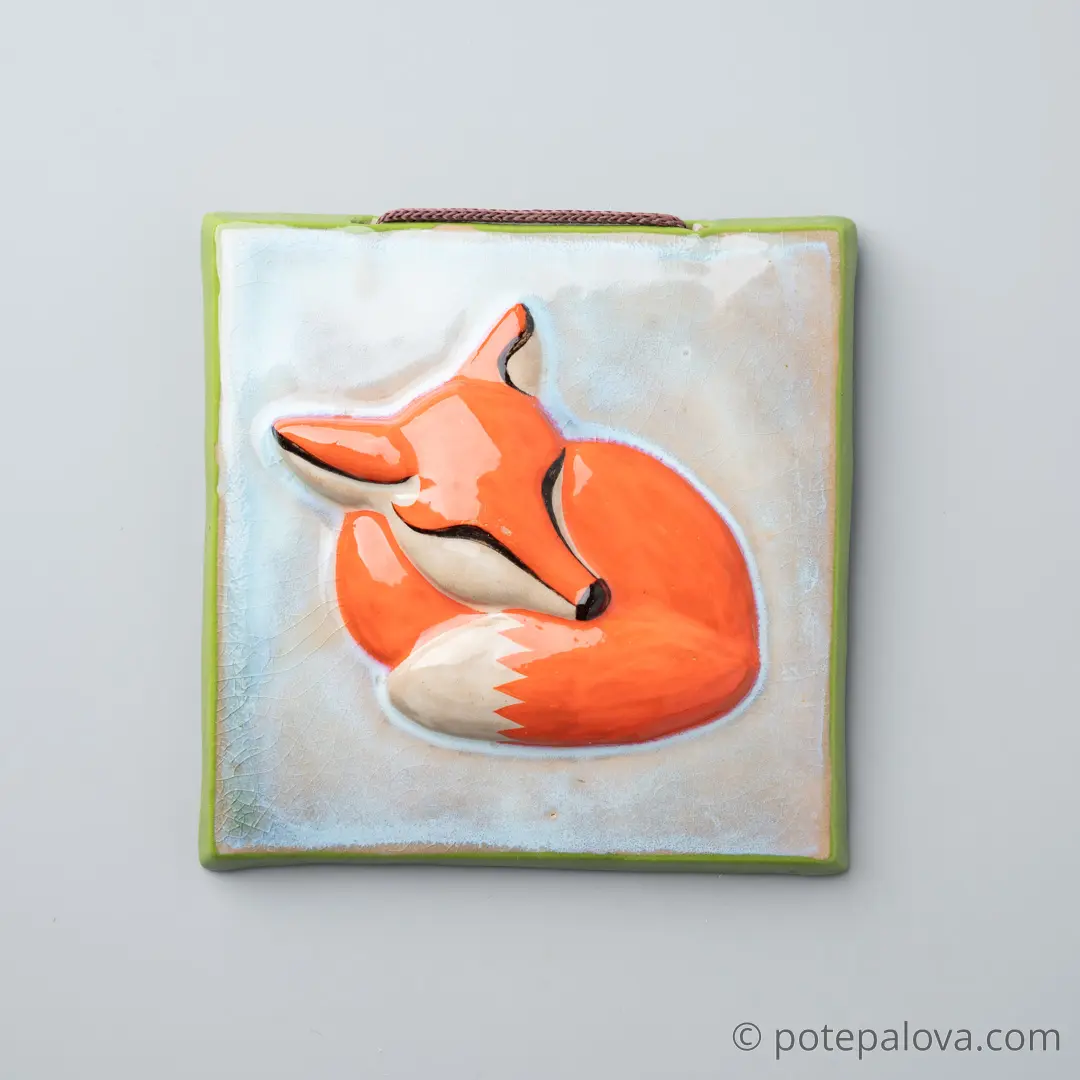 картинка Изразец ручной работы "Лисенок" 1 - DishWishes.Ru