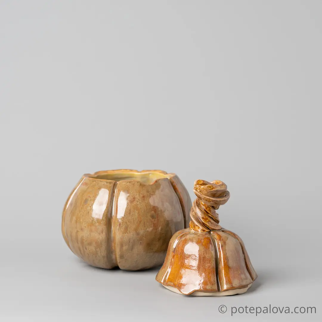 картинка Керамическая тыковка коричневая "груша" - DishWishes.Ru