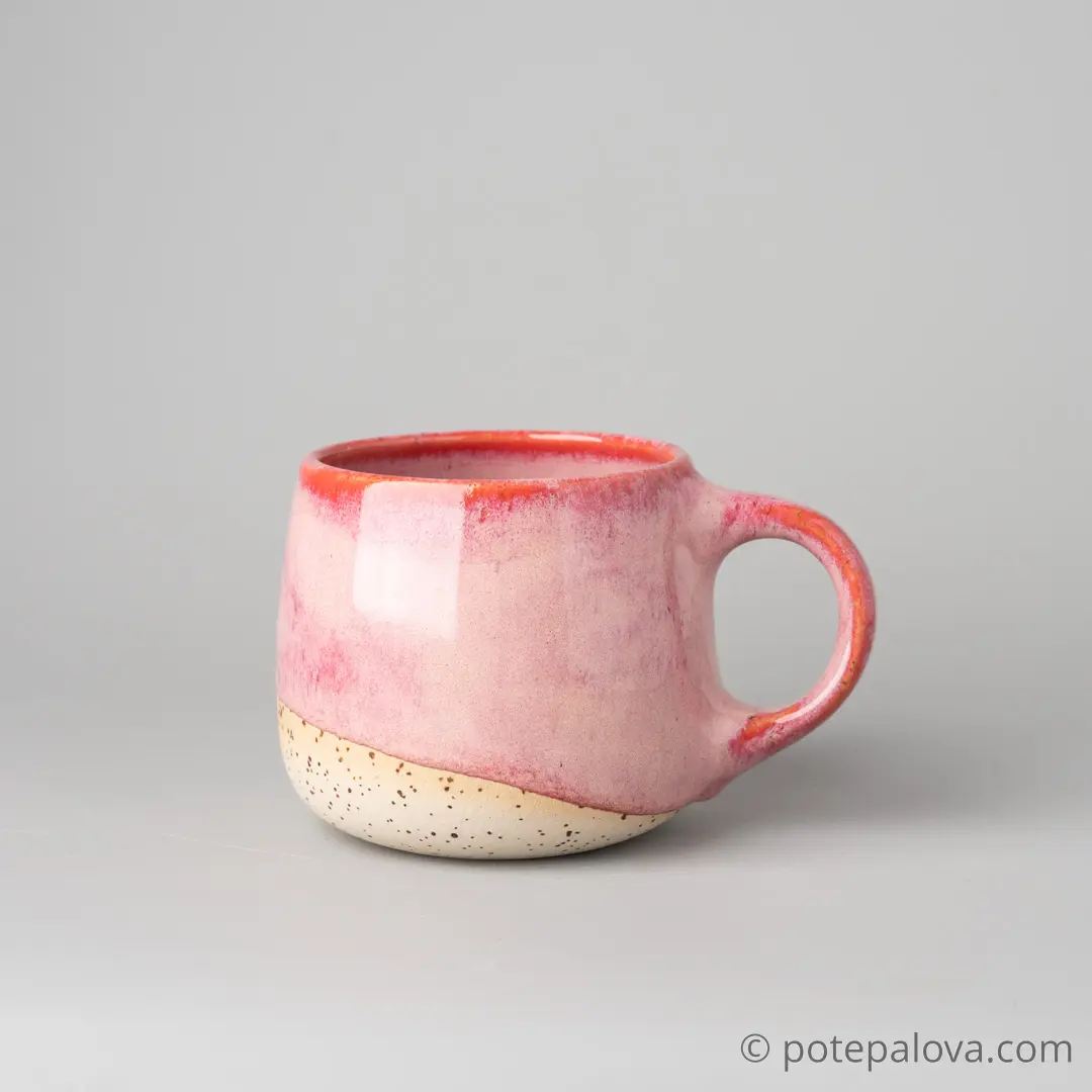 картинка Кружка гончарная Sigma розовая "Груша" 1 - 420 мл - DishWishes.Ru