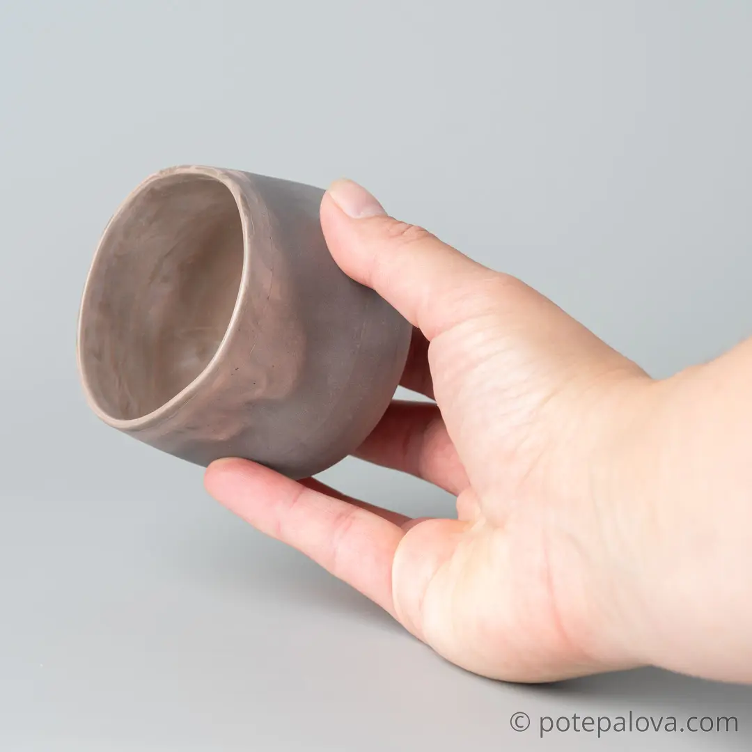 картинка Стакан фарфоровый малый Sigma "Бежевый мрамор" 190 мл - 4 - DishWishes.Ru