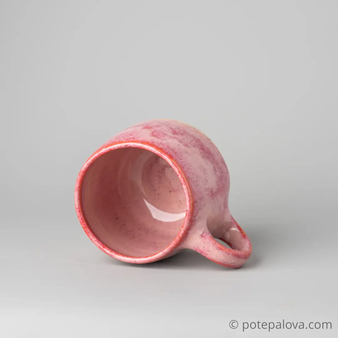 картинка Кружка гончарная Sigma розовая "Груша" 1 - 420 мл - DishWishes.Ru