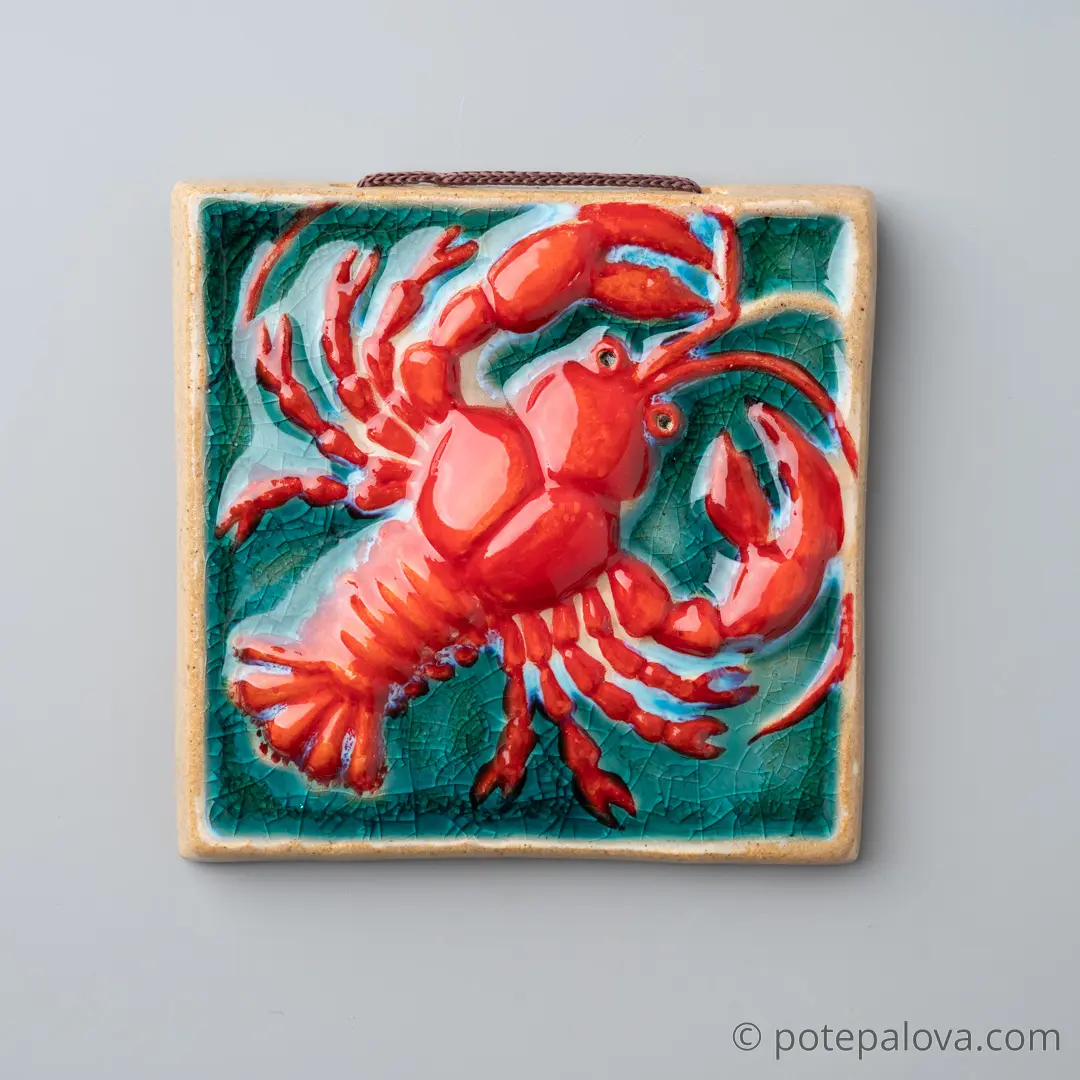 картинка Изразец ручной работы "Рак" - DishWishes.Ru